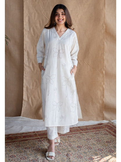 Ivory Blossom Minimalist Co-ord Set