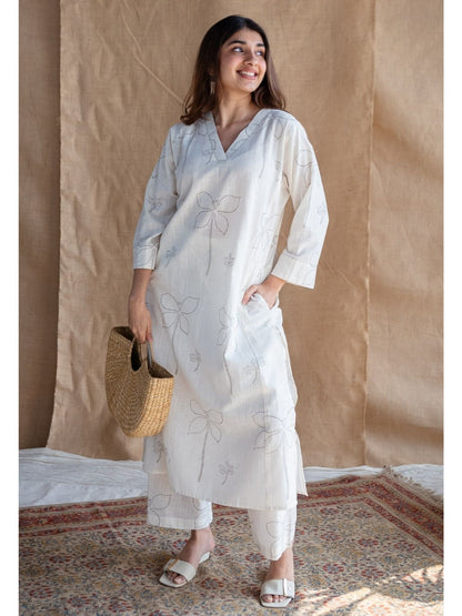 Ivory Blossom Minimalist Co-ord Set