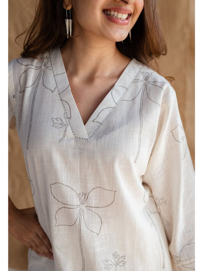 Ivory Blossom Minimalist Co-ord Set