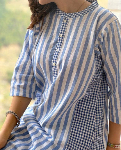 New Arrival Pure Cotton Striped Kurta Set