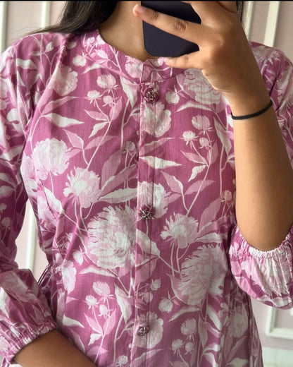 Pink  Midi Cotton Casual Dresses for women