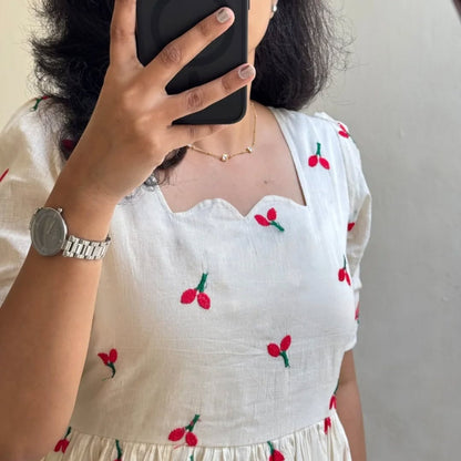 White Midi Cotton Casual Dresses for women