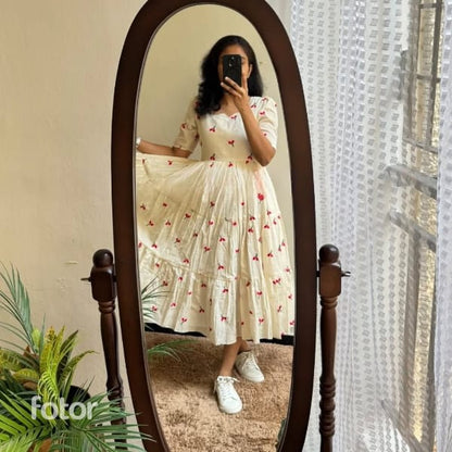 White Midi Cotton Casual Dresses for women
