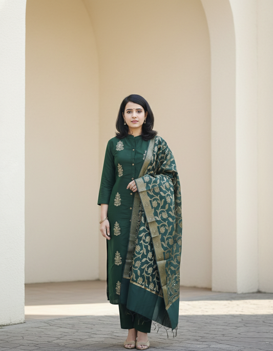 Superhit design for festival season For Womens Kurta Pant And Dupatta Set